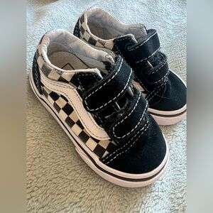 Baby Old Skool Checkered Vans - Velcro size 5
